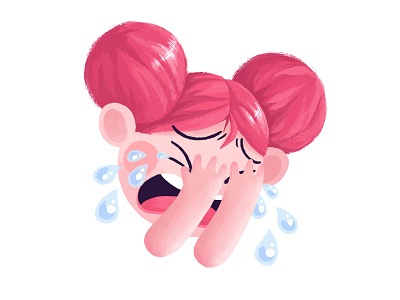 Cry cry emotion girl pink sad sticker