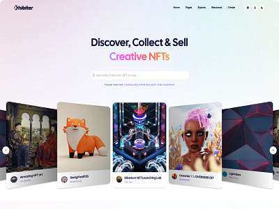 Xhibiter NFT Marketplace artwork collectibles creative digitat art collectibles nft nft wallet template token nft ui ux