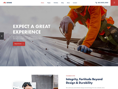 Estand - Home Maintenance and Services PSD Template business cleaning electrician home house maintenance modern plumbing roofing service template