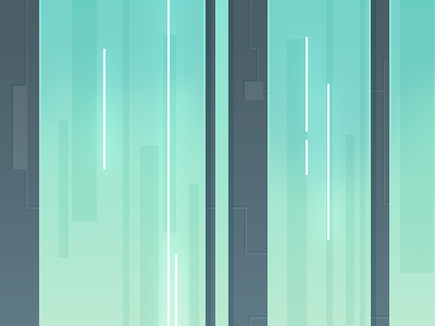 Cascade drawing green incomplete pixel waterfall