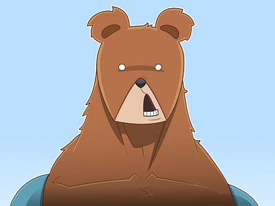Furry bear cartoon furry illustration oso surprise what