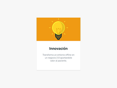 Innovation card icon lightbulb orange