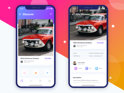Car Finder App car dashboard dating feed freebie gradient ios match mockup profile swipe tinder