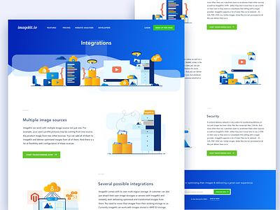 Imagekit.io || Integration app bruvvv cloud code coding dashboard features freelancer homepage icon set illustration illustration set imgaekit integration ios landing screen storage web website