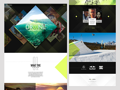 Hello Aerial Landing Page Design.