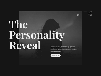 Personality Reveal Landing Page Design