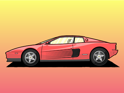 Ferrari Illustration car ferrari illustration illustrator testarossa vector