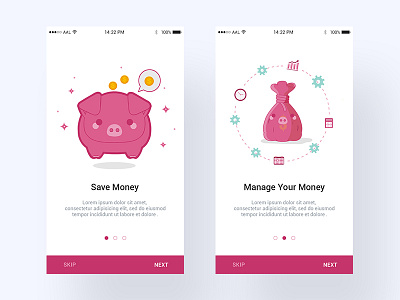 Wallet App Onboarding 2017 android app clean dashboard illustration ios onboarding ui ux