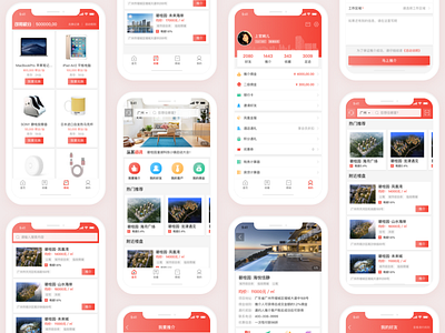 BGYUI-Red UI KIT Cover app design ui