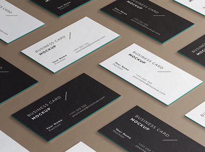 Minimal Business Cards Mockup # 1 brand business card cards clean corporate edges elegant identity minimal mockup psd set template