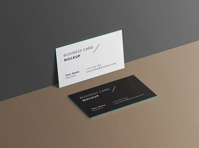 Minimal Business Cards Mockup # 2 brand business card cards clean corporate edges elegant identity minimal mockup psd set template