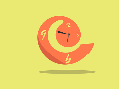 Time to work clock design flat graphic illustrator time