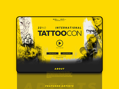 Tattoocon | Conference Marketing Design branding clean design figma illustration ui web