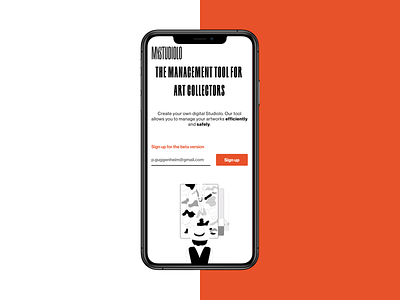 MyStudiolo Hero | Art Collector Startup Landingpage app branding clean design figma frontend frontend development minimal ui web website