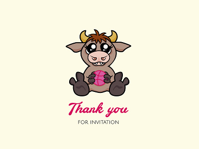 Thank you cow dribble pink thank you vector