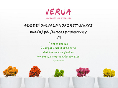 Verua Typeface cactus download font free handwriting typeface typography verua