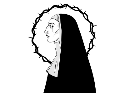 The Nun crying design empty illustration nun vector
