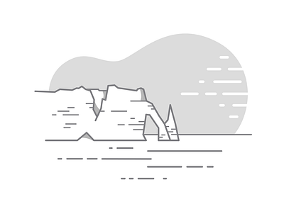 Etretat Cliffs cliffs digital etretat illustraion illustrator lines minimalism scenery vector vectorart vectordesign vectorillustration