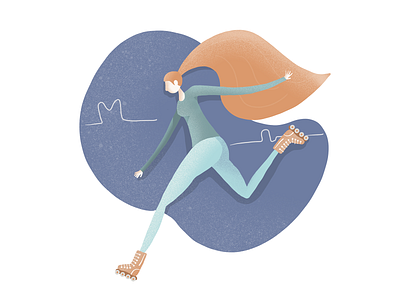 Rollerblading girl illustration