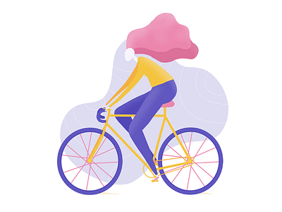 Girl on a bicycle illustration