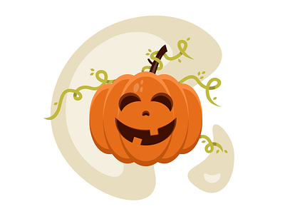 Halloween pumpkin illustration design flat halloween illustration illustrator minimal pumpkin ui web