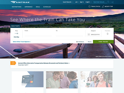 Amtrak.com Redesign adobe experience manager digital marketing trains travel user experience ux web design