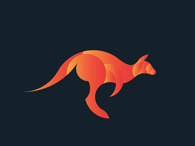 kangaroo abstact golden ration logo design