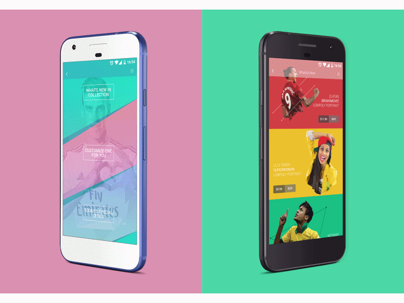 Low Poly mobile app design