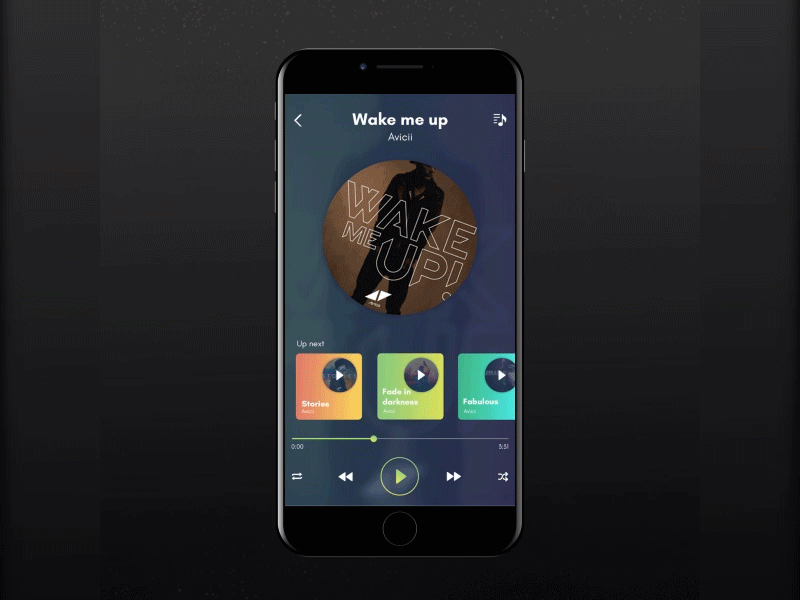 Beautiful music player ui design.