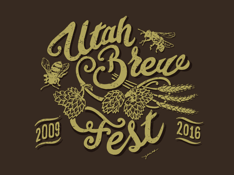 Utah Brew Fest Logo logo hand lettering t-shirt design