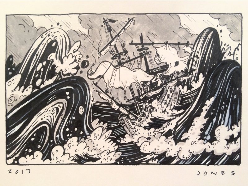 Shipwreck Drawing by Jason N Jones on Dribbble