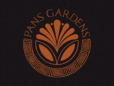 Pan's Gardens Logo hand lettering logo monochromatic