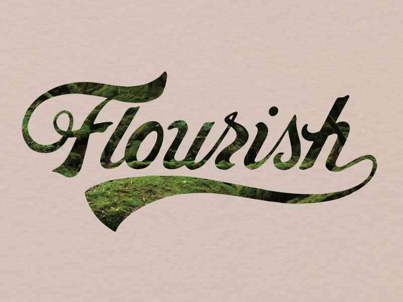 Flourish lettering hand logo