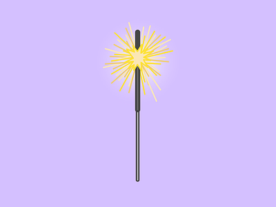 “sparkler” flat design illustration vector