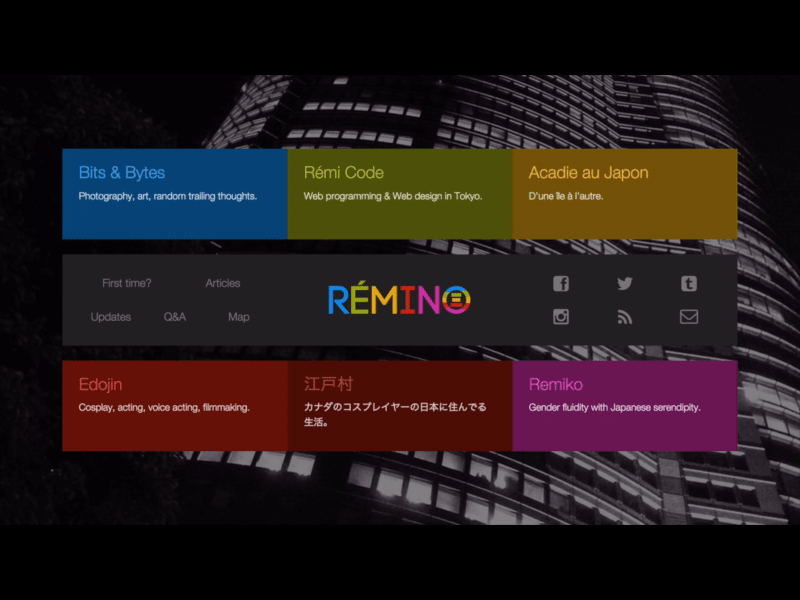 REMINO Front Page Menu css3 flexbox html5 minimalist remino ui ux webdesign