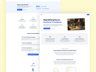 Feedback Finder Landing Page 2021 branding design web