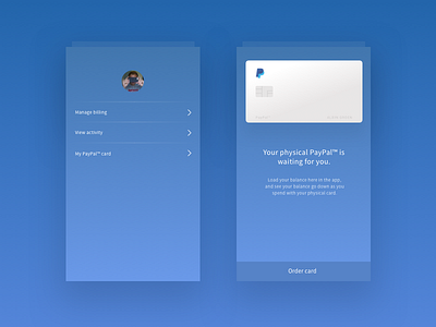 PayPal™ - My card blue design gradient mobile paypal sketch ui uidesign ux