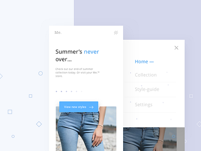 Fashion & style guides app - UI/UX app homepage interface layout minimal ui ux