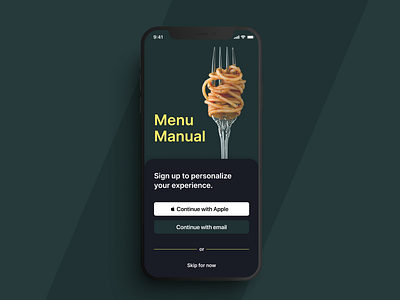 Daily UI 001 :: Sign up screen dailyui dailyui 001 food app meal planner signup