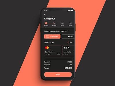 Daily UI 002 :: Credit card checkout card checkout checkout credit card daily ui 002 dailyui ecommerce ios app design