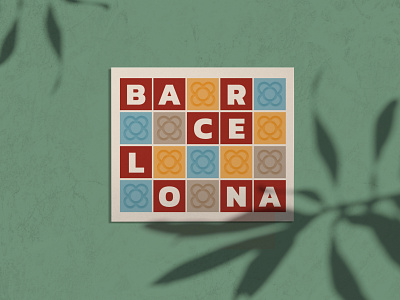A postcard from Barcelona barcelona dribbbleweeklywarmup panot postcard tile