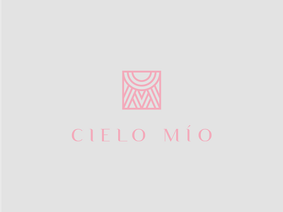 Cielo Mío Logo brand color geometric high heels identity logo logotype mark pink shoes typography vector