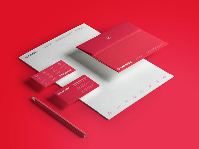 Makabec Stationery brand branding card fittings identity letterhead red stationery tools
