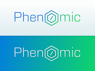 Phenomic Logo blue gradient green logo