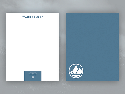 Wanderlust Letterhead branding graphic design identity letterhead logo minimal mountains stationary travel type typography