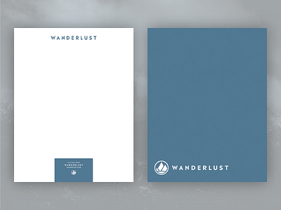 Wanderlust Letterhead branding graphic design identity letterhead logo minimal mountains stationary travel type typography