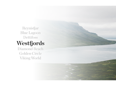 Location Select chronicle design graphic design iceland location type typeface typography ui unsplash westfjords