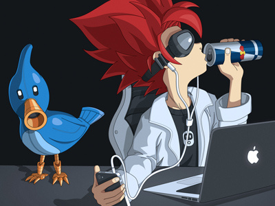 Late Night tapbots mad scientist tweetbot illustration