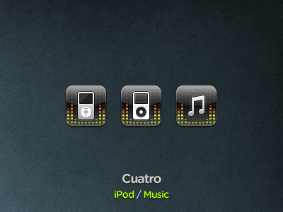 Cuatro iPod and Music cuatro icons iphone theme