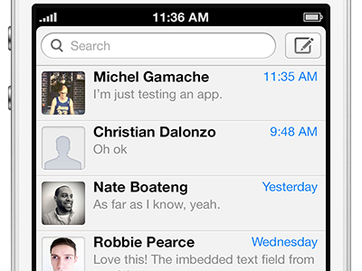 Chat Conversations aim apple chat contacts conversation ios iphone list messages ui